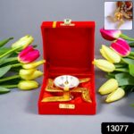 Auspicious Swastik-Base Pooja Diya - (1 Pc) - With Dupatta by Nari Haat, Indian ethnic wear, women clothing, designer...