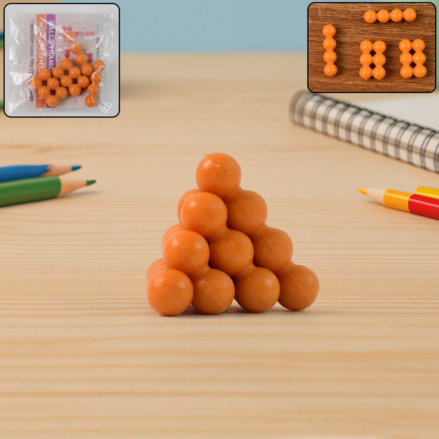 ball-pyramid-puzzle-01.jpg Ball Pyramid Toy – 3D Puzzle Building Brain Teaser Toy - Front View by Nari Haat, Indian ethnic wear, women clothin...