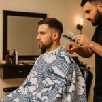 Professional Barber Hair Cutting Cape (1 Pc) - Closeup Embroidery by Nari Haat, Indian ethnic wear, women clothing, d...