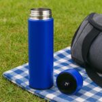 Blue Vacuum Insulated Water Bottle (1 Pc / 500ML) - Front View by Nari Haat, Indian ethnic wear, women clothing, desi...