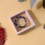 Elegant Dual-Tone Crystal Beaded Stretch Bracelet (1 Pc) - Back View by Nari Haat, Indian ethnic wear, women clothing...