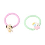 Cute Cartoon Charm Coil Hair Bands (2 Pc / Display Box) - Sleeve Design by Nari Haat, Indian ethnic wear, women cloth...