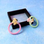 Cute Cartoon Charm Coil Hair Bands (2 Pc / Display Box) - Neckline Detail by Nari Haat, Indian ethnic wear, women clo...