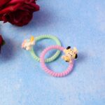 Cute Cartoon Charm Coil Hair Bands (2 Pc / Display Box) - Fabric Detail by Nari Haat, Indian ethnic wear, women cloth...