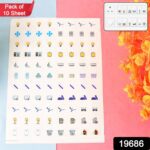 Pack of 10 Sheet Smart Switch Icon Sticker Sheet (10 Sheet, multi Icons) - With Dupatta by Nari Haat, Indian ethnic w...