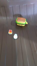 Plastic Burger Shape Small Size Double Hole Sharpener With Eraser (1 Set) - Full Detail by Nari Haat, Indian ethnic w...