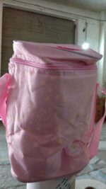 Cute Animal Zip Lunch Bag with Adjustable Strap – Reusable & Durable (1 Pc) - Fabric Detail by Nari Haat, Indian et...