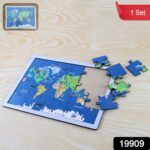 Educational Wooden World Map Puzzle for Kids - (1 Set) - With Dupatta by Nari Haat, Indian ethnic wear, women clothin...