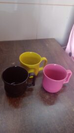 Premium Plastic Coffee / Tea Cups / Mug with Handle (1 Pc / Loose / Mix Color) - Full Detail by Nari Haat, Indian eth...