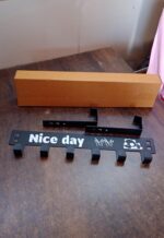 Heavy-Duty Carbon Steel Door Hook Hanger Rack (1 pc / 6 Hook / Black) - Fabric Detail by Nari Haat, Indian ethnic wea...