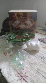 Floating Candle Holder (1 Pc): Romantic Ambiance, Table Decor, Diwali - Fabric Detail by Nari Haat, Indian ethnic wea...