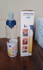 2 in 1 Transparent Oil Dispenser with Silicone Oil Dropper Nozzle (1 Pc / With Brush / 1 Ltr) - Fabric Detail by Nari...