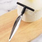 Stainless Steel Coconut Breaker Tool with Comfortable T-Handle (1 Pc) - Fabric Detail by Nari Haat, Indian ethnic wea...
