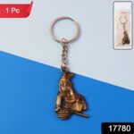 Premium Antique-Gold Metal Bal Krishna Makhan Chor Keychain (1 Pc) - With Dupatta by Nari Haat, Indian ethnic wear, w...