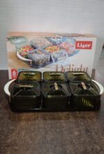 Liger Multipurpose Transparent Spice Jar Set with Tray and Lids 400ML Approx (6 Pc) - Full Detail by Nari Haat, India...