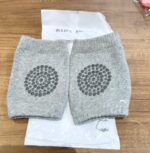 Grey Toddler Wool Knit Leg Warmer (Knee Guard) - Fabric Detail by Nari Haat, Indian ethnic wear, women clothing, desi...