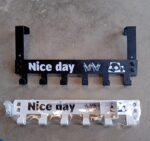 Heavy-Duty Carbon Steel Over Door Hook Rack for Towels & Coats (1 Pc, 6 Hooks) - Full Detail by Nari Haat, Indian eth...