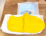 Yellow Non-Slip Silicone Rain Shoe Cover – Waterproof Foldable Anti-Skid (1 Pair) - Fabric Detail by Nari Haat, Ind...