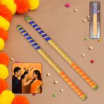 Traditional Decorative Dandiya Sticks Pair for Navratri, Garba (2 Pc) - Front View by Nari Haat, Indian ethnic wear, ...