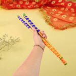 Traditional Decorative Dandiya Sticks Pair for Navratri, Garba (2 Pc) - Back View by Nari Haat, Indian ethnic wear, w...