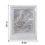 Elegant Silver Saraswati Maa Photo Frame with Stand (1 Pc) - Back View by Nari Haat, Indian ethnic wear, women clothi...