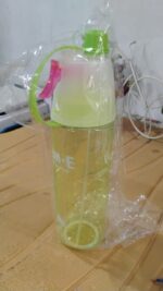 Plastic Sports Water Bottle – Dual Function with Built-In Mist Spray (600 ML) - Fabric Detail by Nari Haat, Indian ...