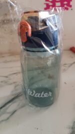 Blue Plastic Leak-Proof Flip Cap & Safty Lock Water Bottle (600ml Approx / 1 Pc) - Fabric Detail by Nari Haat, Indian...