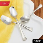 Stainless Steel Ice-Cream Spoon - (3 Pc / Set) - With Dupatta by Nari Haat, Indian ethnic wear, women clothing, desig...