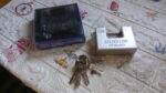 94mm Stainless Steel Padlock: Rectangular, Hardened Steel, 5 Keys - Full Detail by Nari Haat, Indian ethnic wear, wom...