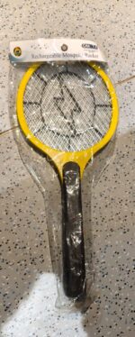 Yellow Rechargeable Electric Mosquito Killer Racket with Cable - Fabric Detail by Nari Haat, Indian ethnic wear, wome...