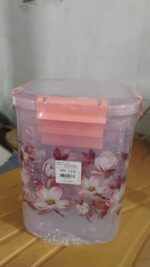 Square 3 Pcs Floral Printed Airtight Storage Container Set (3 Pcs Set) - Full Detail by Nari Haat, Indian ethnic wear...