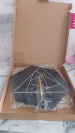 Modern Geometric Hexagon Wall Clock (1 Pc) - Fabric Detail by Nari Haat, Indian ethnic wear, women clothing, designer...