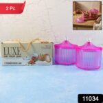 Plastic Luxury Transparent Dry Fruit Storage Jars  (2 Pc) - With Dupatta by Nari Haat, Indian ethnic wear, women clot...
