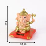 Decorative Medium Lord Ganesh Idol Decorative Statue with Solar-Powered Base (1 Pc) - Neckline Detail by Nari Haat, I...