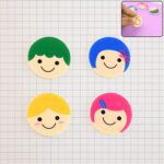 Cute Cartoon Face Erasers for School & Stationery Use (4 Pc) - Front View by Nari Haat, Indian ethnic wear, women clo...