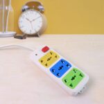 Compact 3-Socket Universal Extension Board (1 Pc) - Neckline Detail by Nari Haat, Indian ethnic wear, women clothing,...