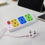 Compact 3-Socket Universal Extension Board (1 Pc) - Back View by Nari Haat, Indian ethnic wear, women clothing, desig...