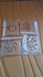 Wooden Table Coasters Tea Coasters (1 Pc / Mix Design) - Fabric Detail by Nari Haat, Indian ethnic wear, women clothi...