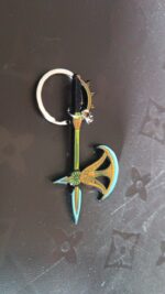 Axe Shape Metal Keychain - Durable & Stylish Accessory (1 Pc) - Fabric Detail by Nari Haat, Indian ethnic wear, women...