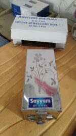 Premium Stainless Steel Velvet Lined Jewellery Storage Box with Lock and Red Interior - Full Detail by Nari Haat, Ind...