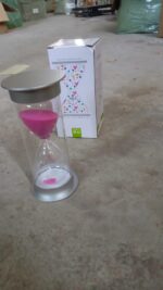45-Minute Green Sand Timer – Hourglass Time Management Tool (Color: Green) - Fabric Detail by Nari Haat, Indian eth...
