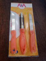 3in1 Multipurpose Stainless Steel Classic Kitchen Knife Set of 3 - Full Detail by Nari Haat, Indian ethnic wear, wome...