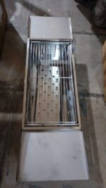 Portable BBQ Barbecue Grill – Stainless Steel Folding Charcoal Grill (1 Set) - Fabric Detail by Nari Haat, Indian e...