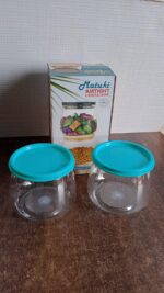 Airtight Storage Containers Set  Approx 900ML (2 Pc) - Fabric Detail by Nari Haat, Indian ethnic wear, women clothing...
