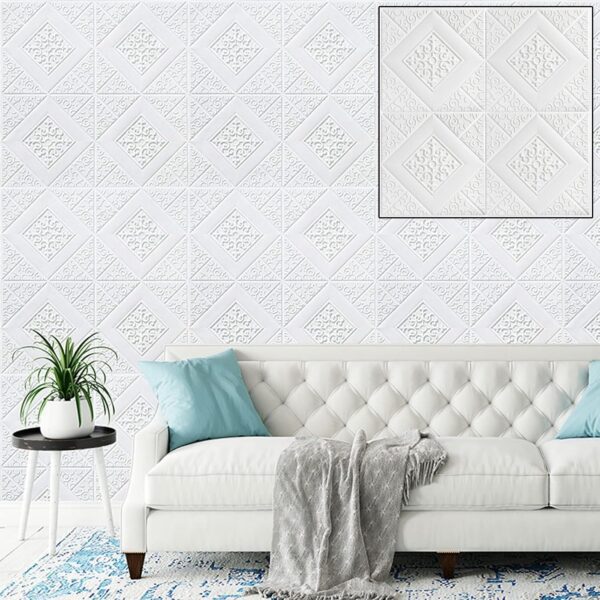 Wallpaper 3D Foam Wallpaper Sticker Panels (70 x 70 Cm / 1 Pc) - Front View by Nari Haat, Indian ethnic wear, women c...