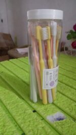 Plastic Toothbrush With Plastic Round Box (20 pcs Set) - Full Detail by Nari Haat, Indian ethnic wear, women clothing...