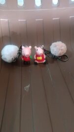 Cute Cartoon Keychain with Fluffy Pom (1 Pc / Mix Design) - Fabric Detail by Nari Haat, Indian ethnic wear, women clo...