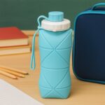600ml Collapsible Silicone Water Bottle for Travel, Sports, Gym & Office (1 Pc) - Back View by Nari Haat, Indian ethn...