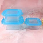 Premium Quality 3-Piece Square Glass Food Storage Container / Bowl Set - Neckline Detail by Nari Haat, Indian ethnic ...
