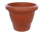 Garden Heavy Plastic Planter Pot / Gamla 8 inch (Brown, Pack of 1,Medium ) - Front View by Nari Haat, Indian ethnic w...